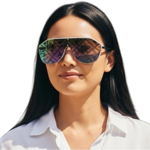 Fendi Accessories - Fendi FF Fabulous Shield Sunglasses M0039/G/S Oversized Yellow Green Pink